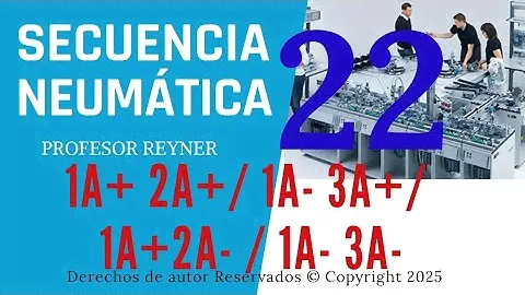 Пневматическая последовательность 1A + 2A + / 1A-3A + / 1A + 2A- / 1A- 3A-  Oleoneumatica  #FESTO