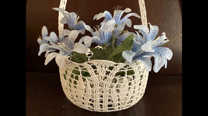 Ажурная весенняя корзинка связанная крючком
