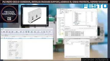 PLC FESTO CECC-D-03 CONEXION, INSTALAR PACKAGE SUPPORT, ASIGNAR IP, CREAR PROYECTO, DEFINIR VARIABLE